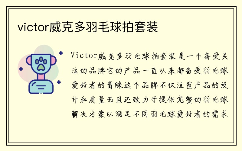 victor威克多羽毛球拍套装