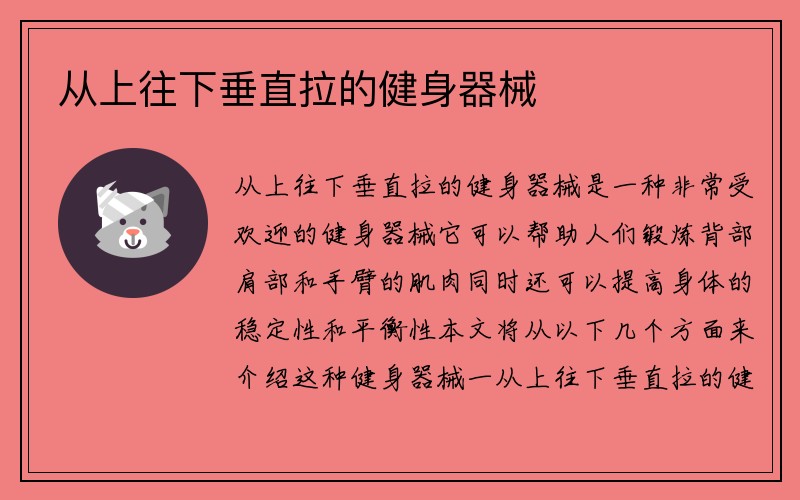 从上往下垂直拉的健身器械